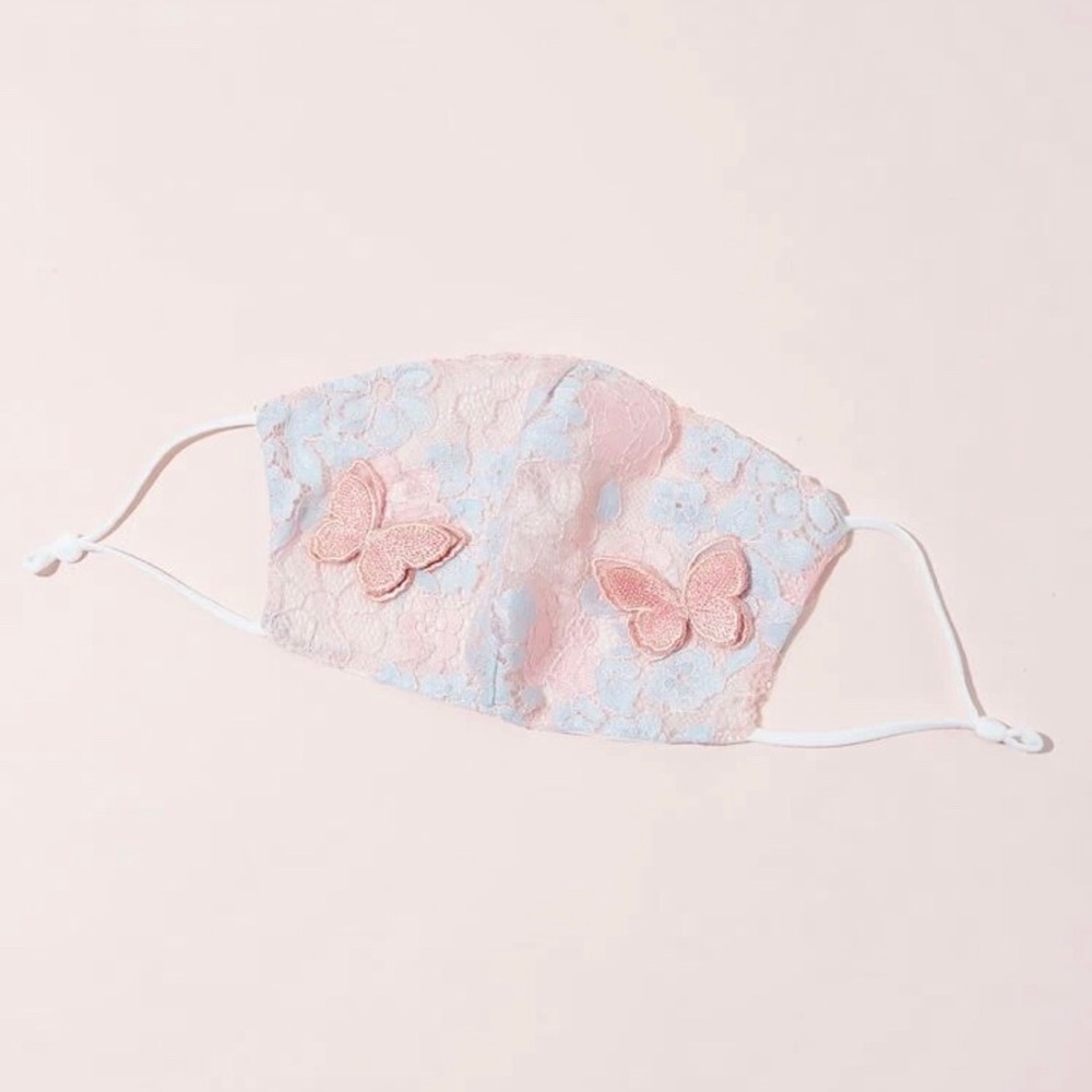 Butterfly embroidered face mask